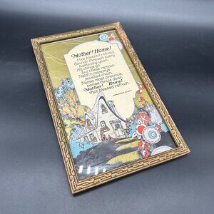 Vintage Art Nouveau Print Mother Home John Jarvis Holden 1920s Gold Frame Mom